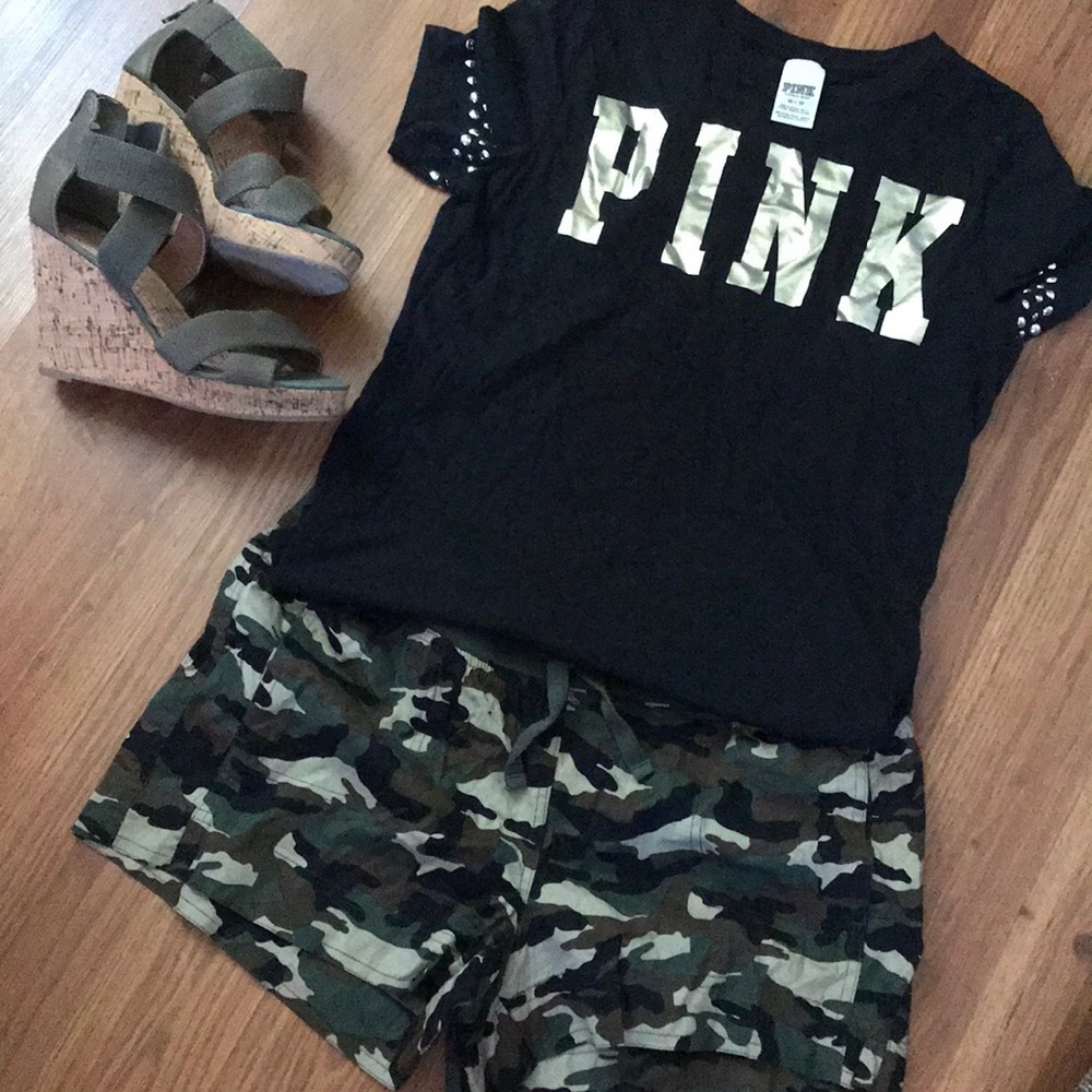 Pink Black Top with gold and silver sleeve detail